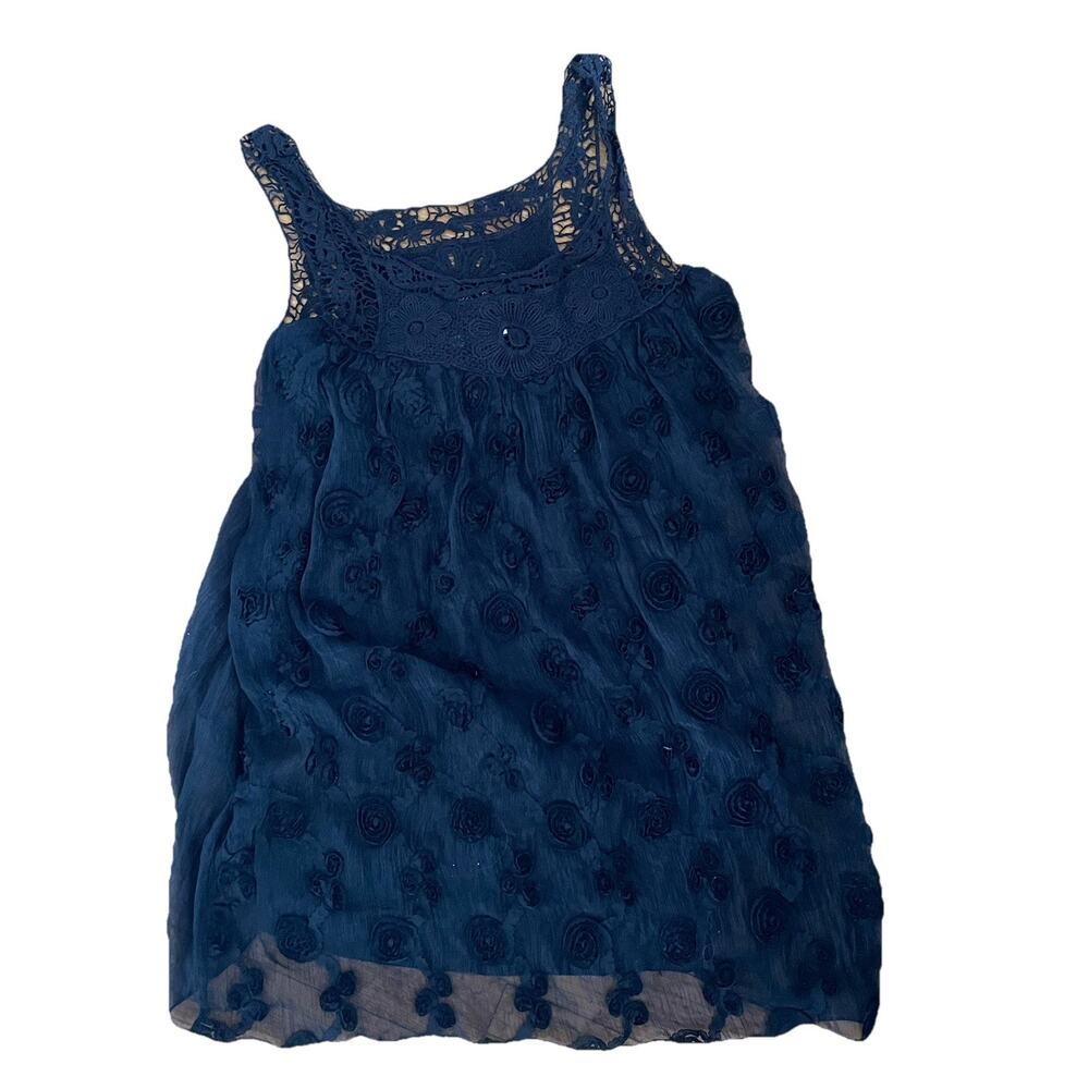 Vintage STYLE 100% Cotton Black Rosette Top Whimsygoth Goth Boho Womens MEDIUM - Picture 2 of 16